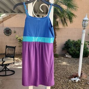 Xhilaration Girls Large (10/12) Blue And Purple Sequined Dress.